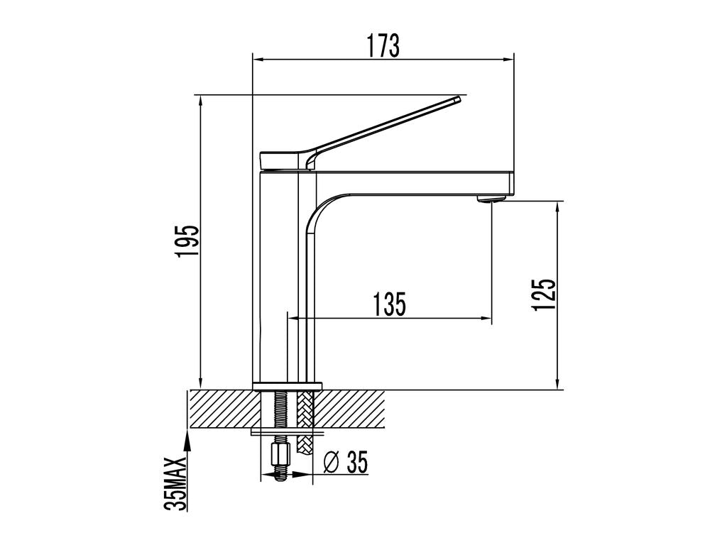 Grifo monomando de lavabo Tarsio GME – imagen 2 de 4