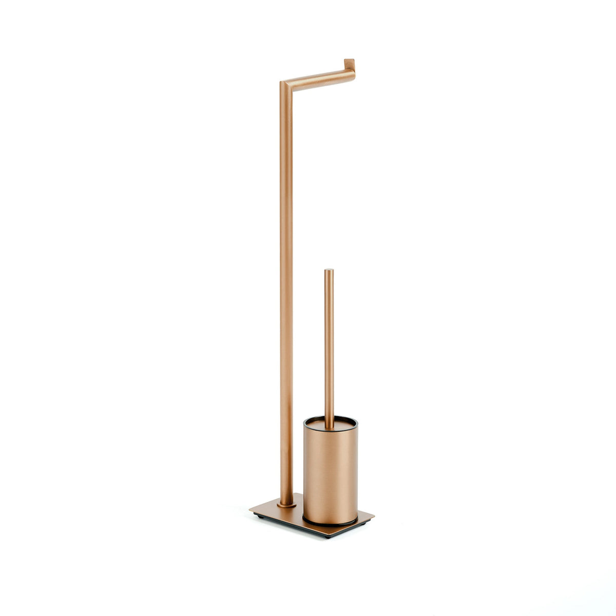 Escobillero de pie con portarrollos Round GME – Cobre