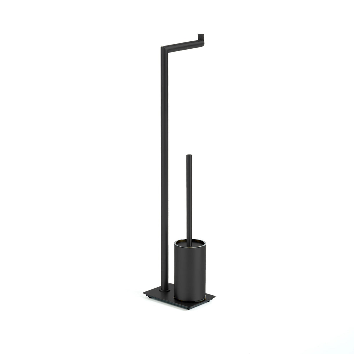 Escobillero de pie con portarrollos Round GME – Negro