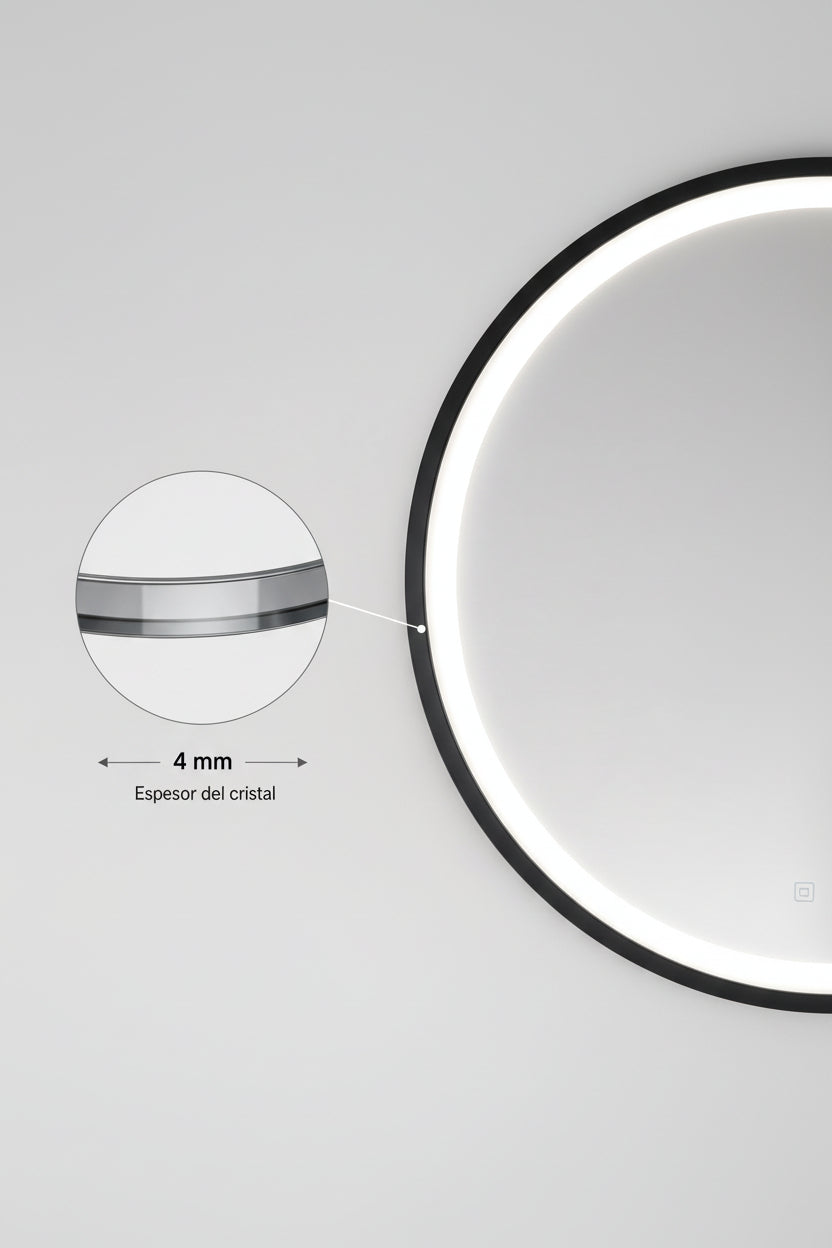 Espejo de baño LED redondo retroiluminado Mamba – imagen 3