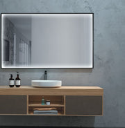 Espejo de baño LED rectangular con marco iluminado Ability – Negro Mate