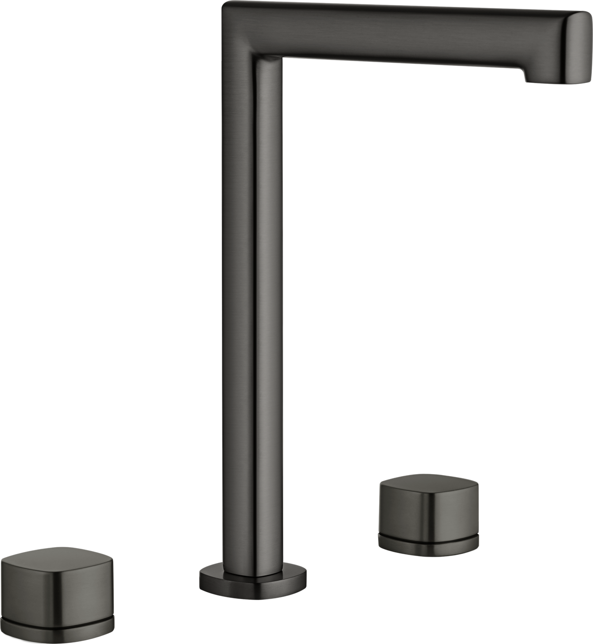 Grifo bimando de lavabo sobre encimera caño alto Toscana Imex – Black gun metal