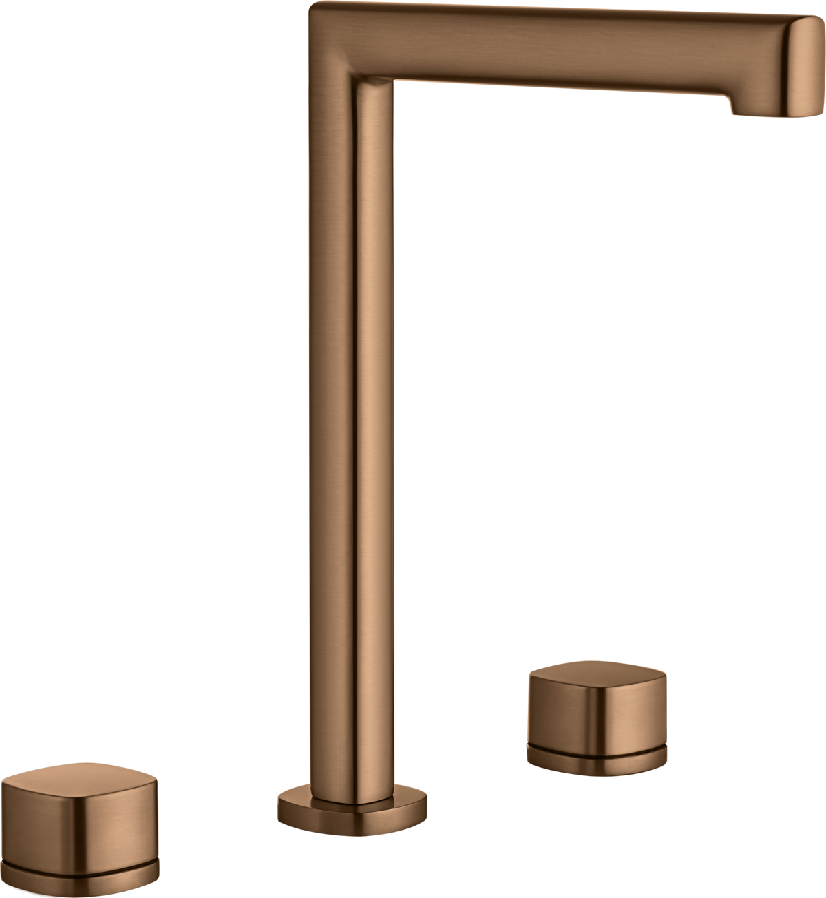 Grifo bimando de lavabo sobre encimera caño alto Toscana Imex – Oro rosa cepillado