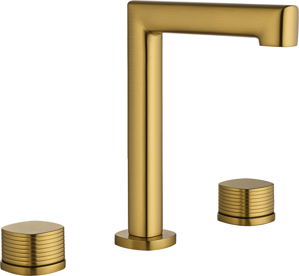 Grifo bimando de lavabo sobre encimera caño bajo Firenze Imex – Oro cepillado
