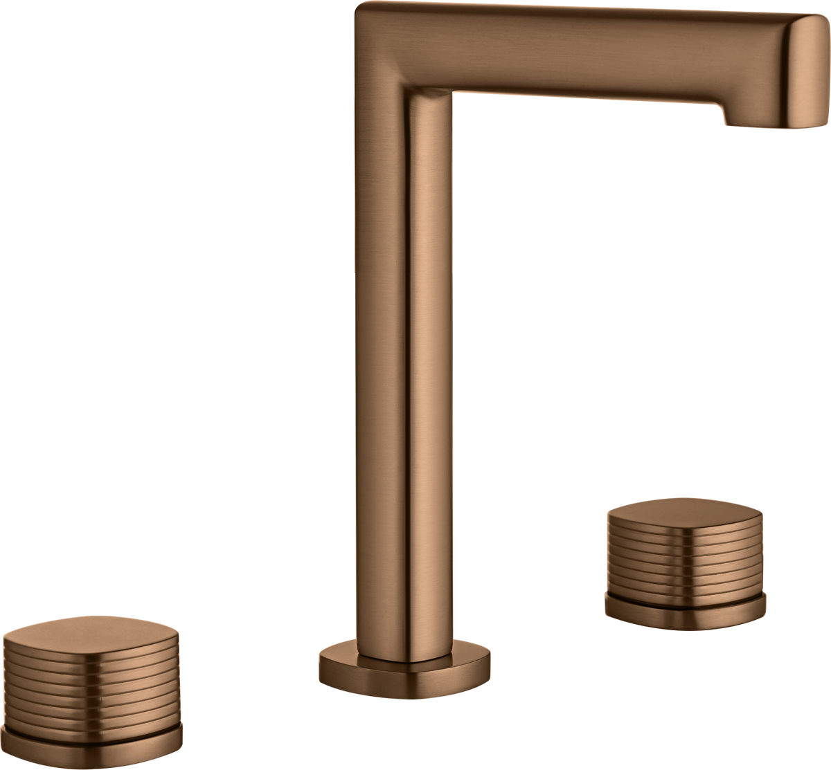 Grifo bimando de lavabo sobre encimera caño bajo Firenze Imex – Oro rosa cepillado