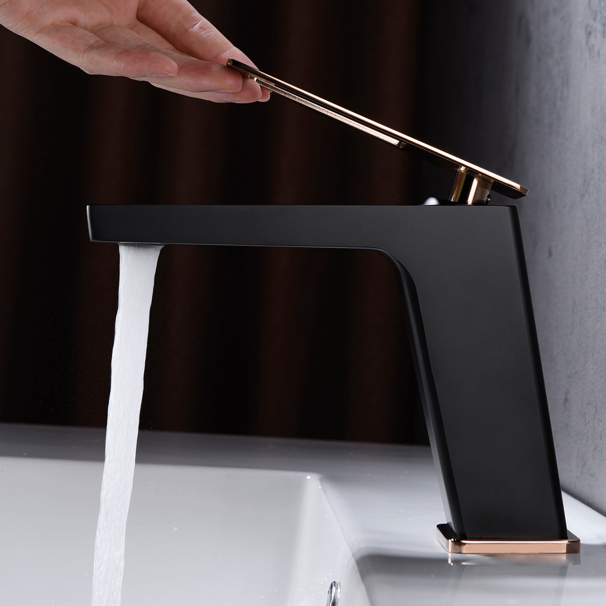 Grifo de lavabo Suecia IMEX – Negro Rosa – imagen 4