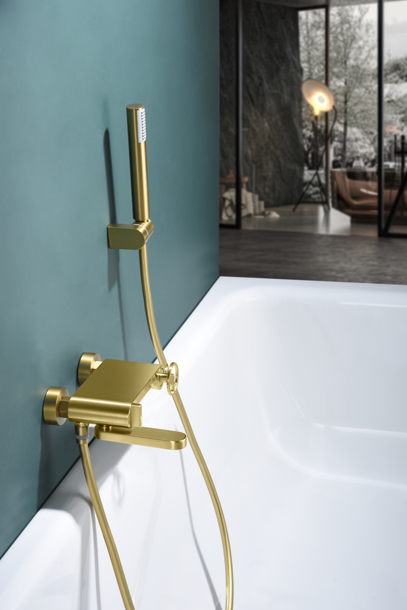 Grifo de bañera y ducha Olimpo IMEX – Oro cepillado – imagen 11