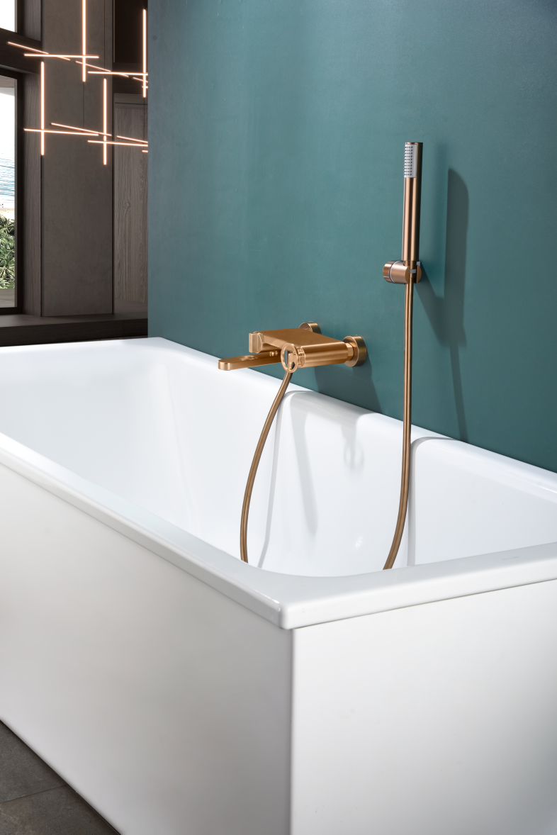 Grifo de bañera y ducha Olimpo IMEX – Oro rosa cepillado – imagen 7