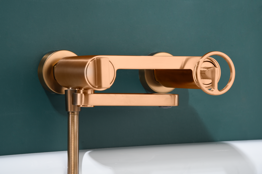 Grifo de bañera y ducha Olimpo IMEX – Oro rosa cepillado – imagen 8