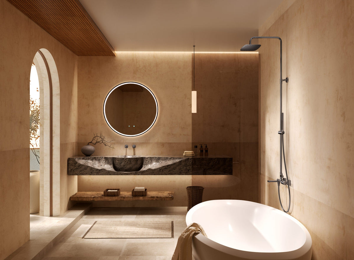 Columna de bañera y ducha monomando Firenze IMEX – Negro mate – imagen 2