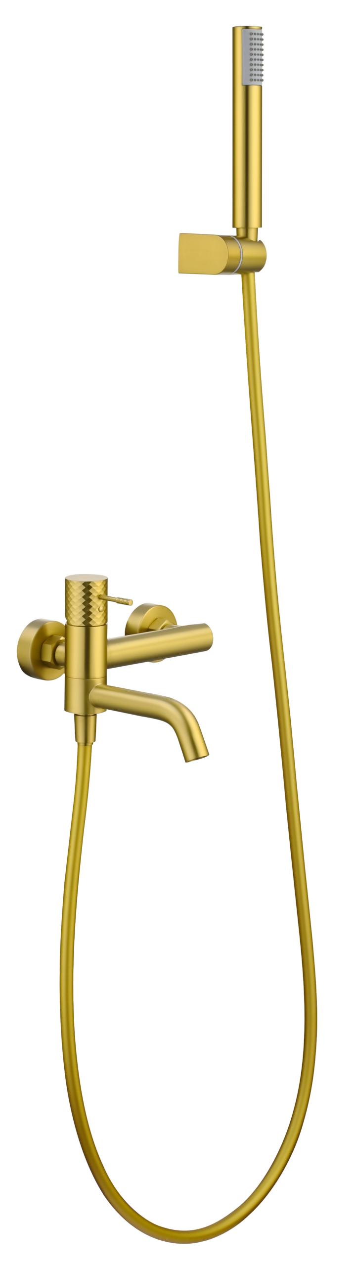 Conjunto de bañera y ducha monomando Genova Imex – Oro cepillado