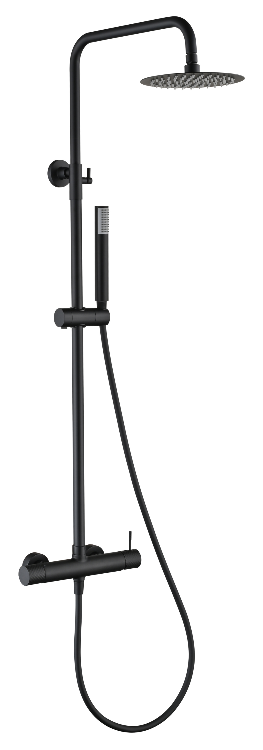 Columna de ducha monomando Genova Imex – Negro mate