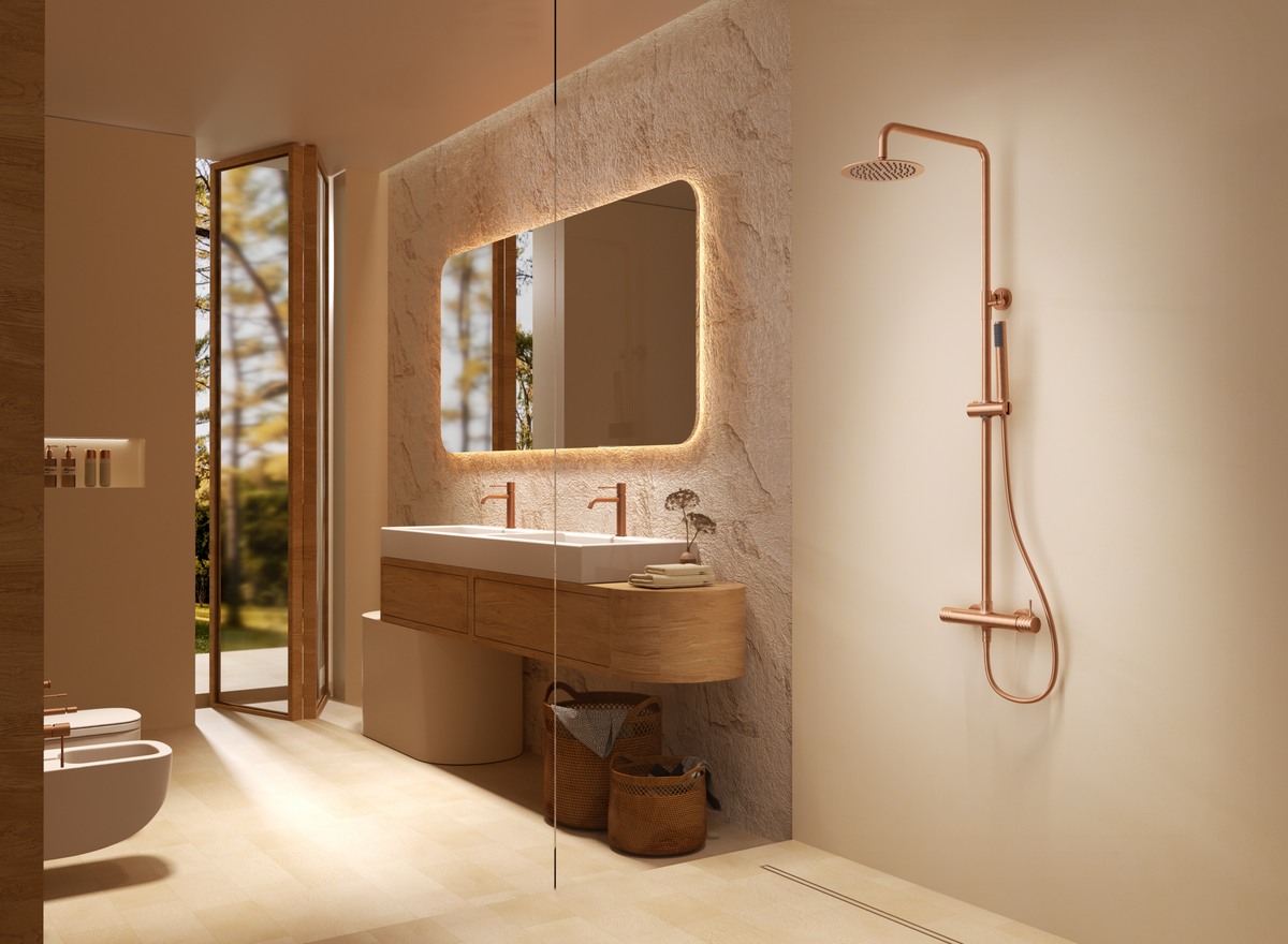 Columna de ducha monomando Genova IMEX – Níquel cepillado – imagen 17