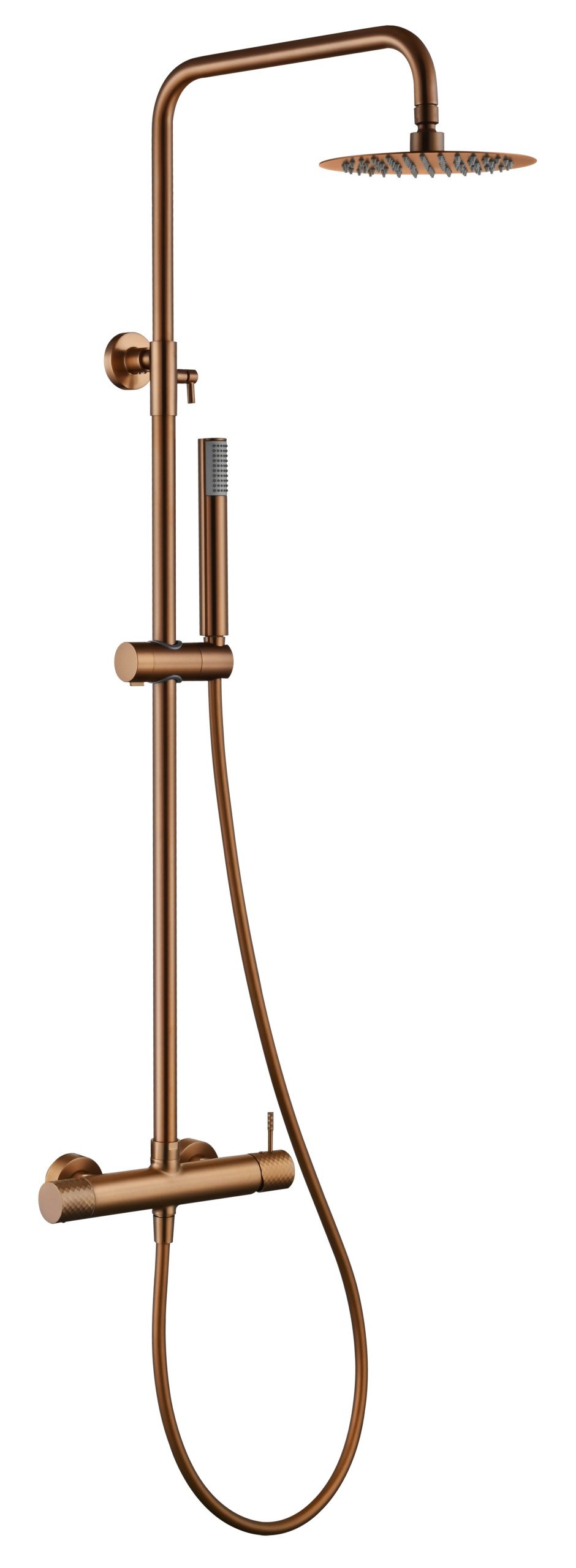 Columna de ducha monomando Genova Imex – Oro rosa cepillado