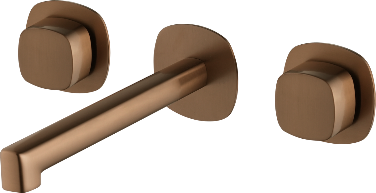 Grifo de lavabo bimando empotrado lavabo Toscana Imex – Oro rosa cepillado