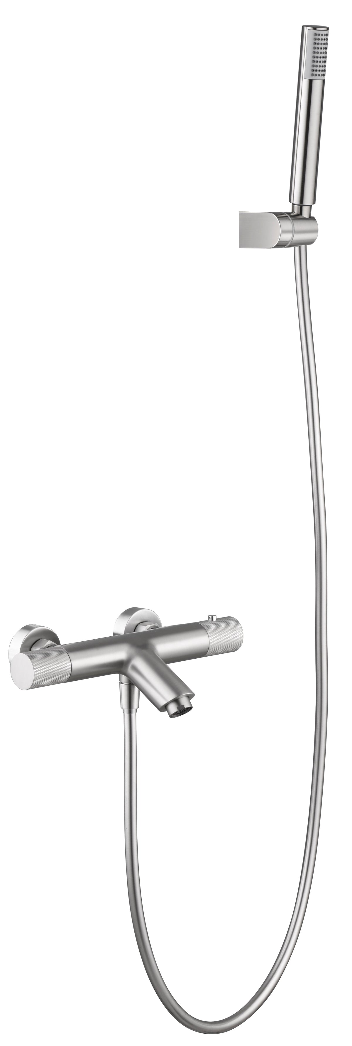 Grifo de bañera y ducha termostático Line Imex – Níquel cepillado