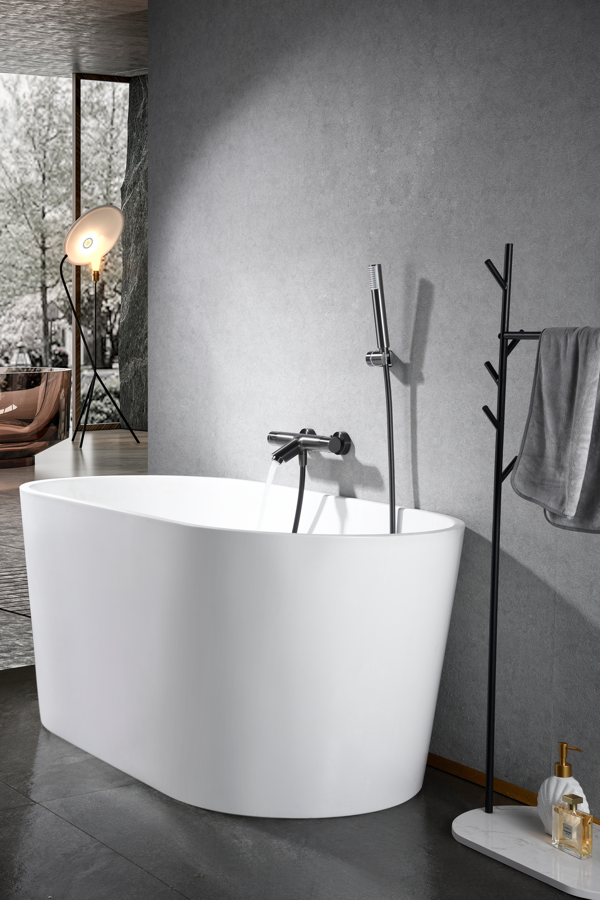 Grifo termostático de bañera y ducha Monza con kit de ducha IMEX – Black gun metal – imagen 18
