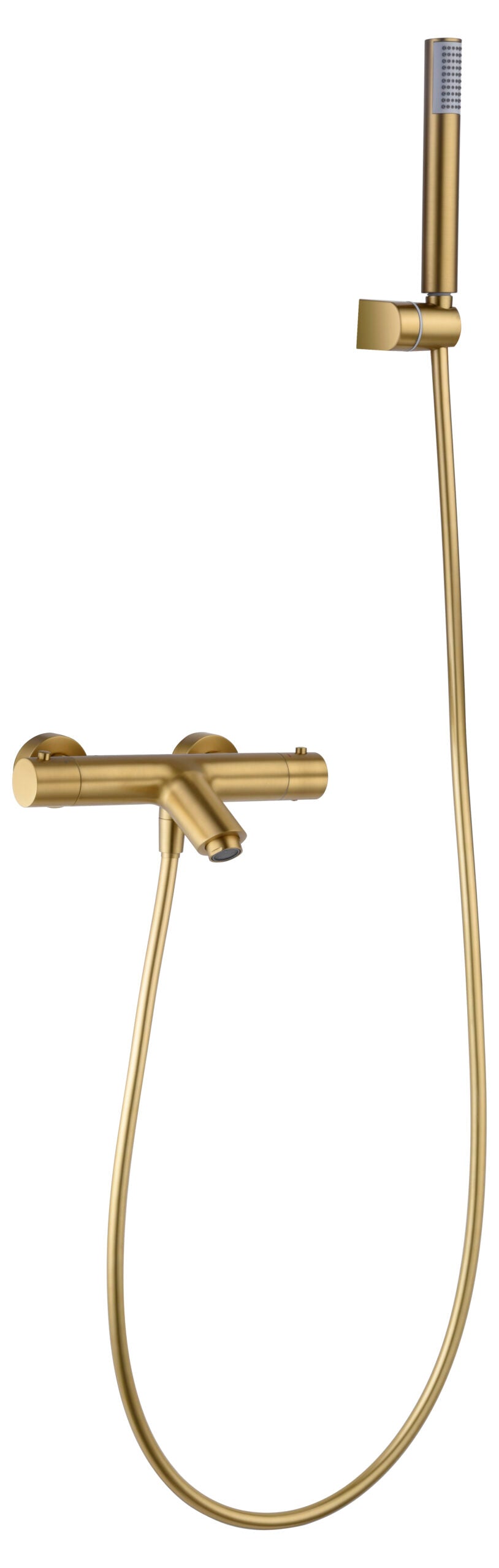 Grifo termostático de bañera y ducha Monza con kit de ducha IMEX – Oro cepillado – imagen 11