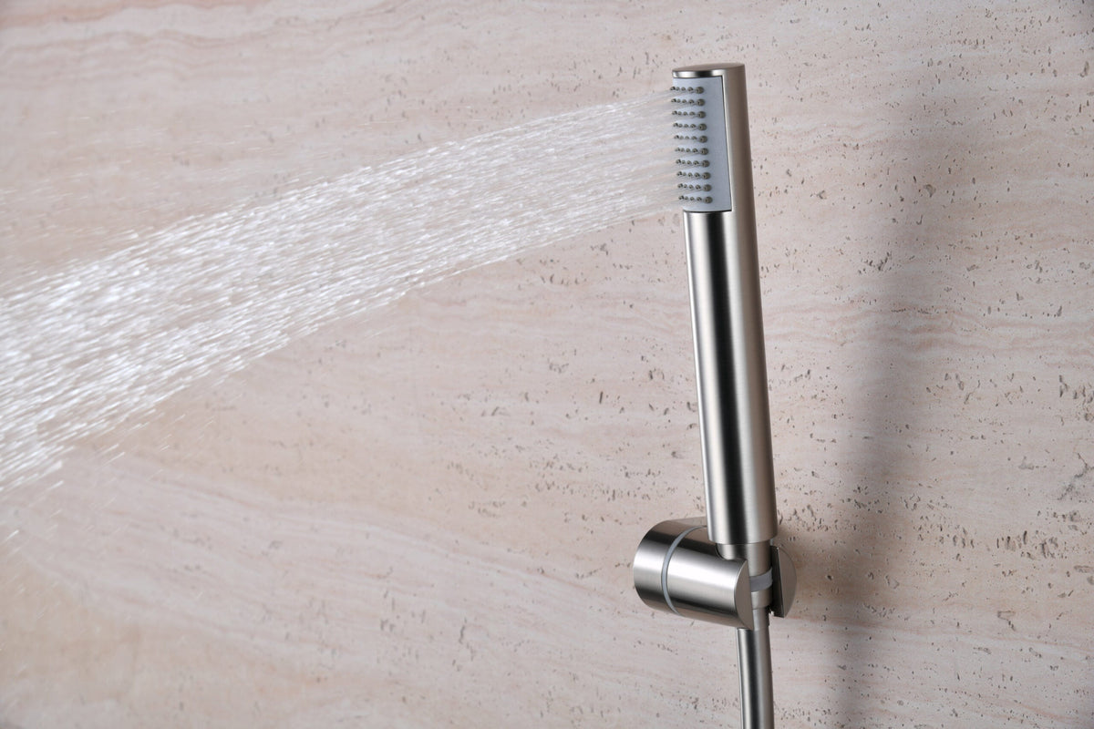 Conjunto de ducha termostático Monza IMEX – Níquel cepillado – imagen 4