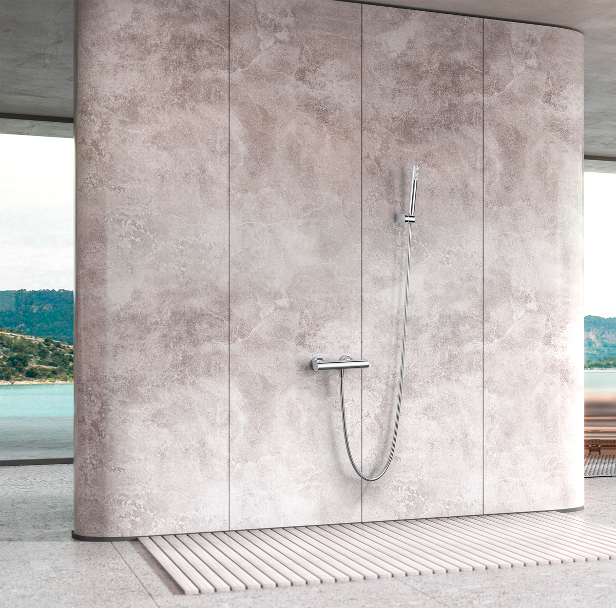 Conjunto de ducha termostático Monza IMEX – Cromo – imagen 18