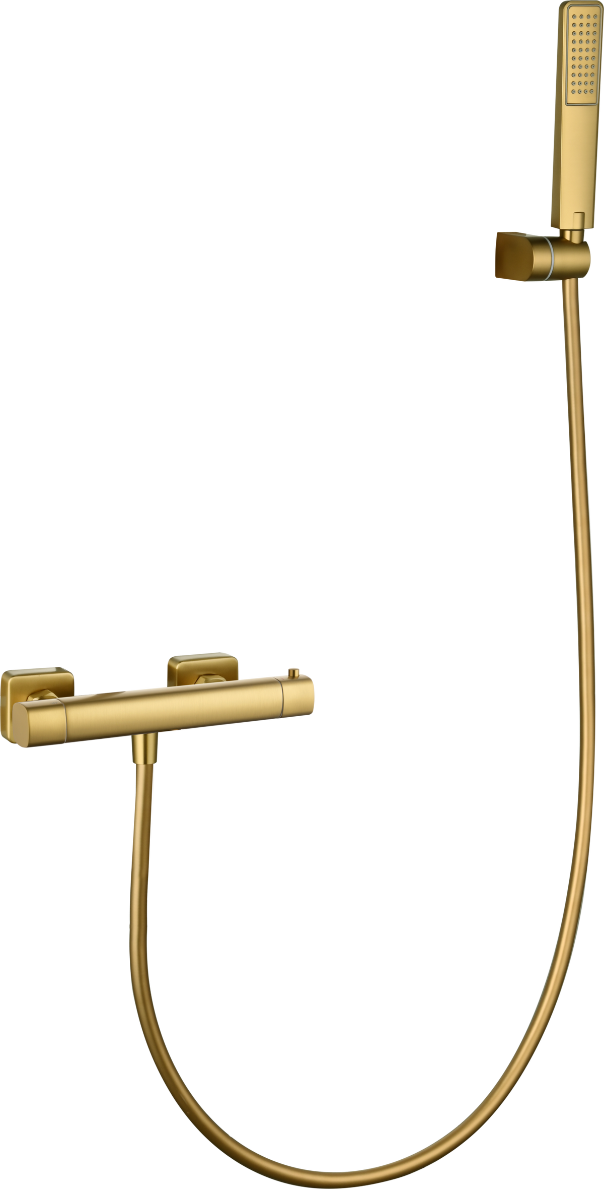 Conjunto de ducha termostático Toscana negro Imex – Oro cepillado