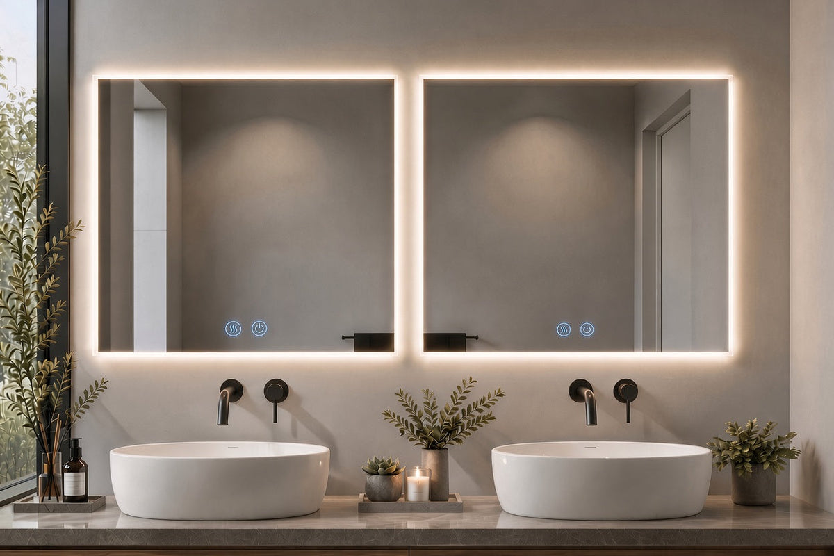 Espejo de baño LED rectangular retroiluminado Bidens – imagen 3