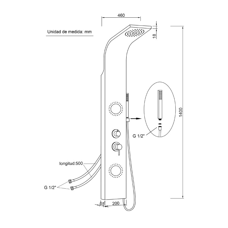 Columna de hidromasaje A-818 – imagen 2 de 3