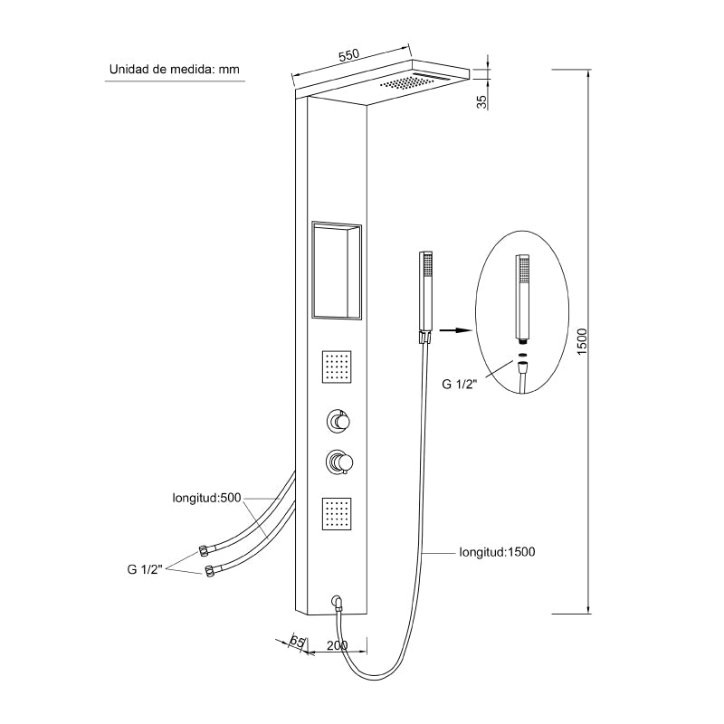 Columna de hidromasaje A-851 – imagen 2 de 4