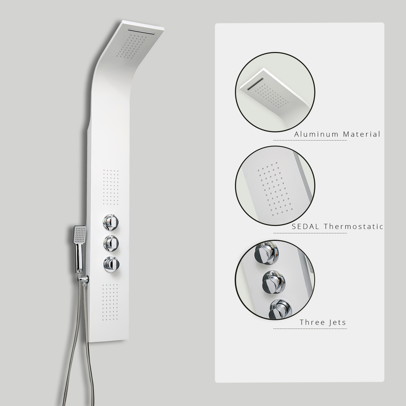 Columna de hidromasaje aluminio blanco A7304 – imagen 4 de 4