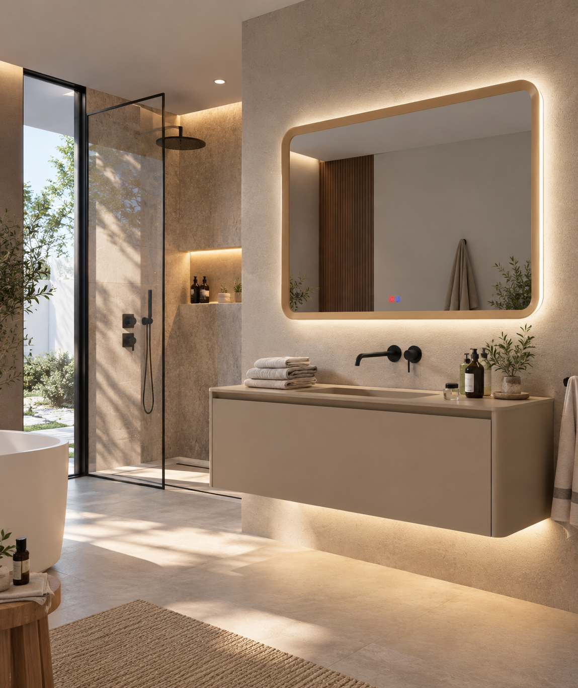 Espejo de baño LED rectangular retroiluminado Duomo – imagen 5