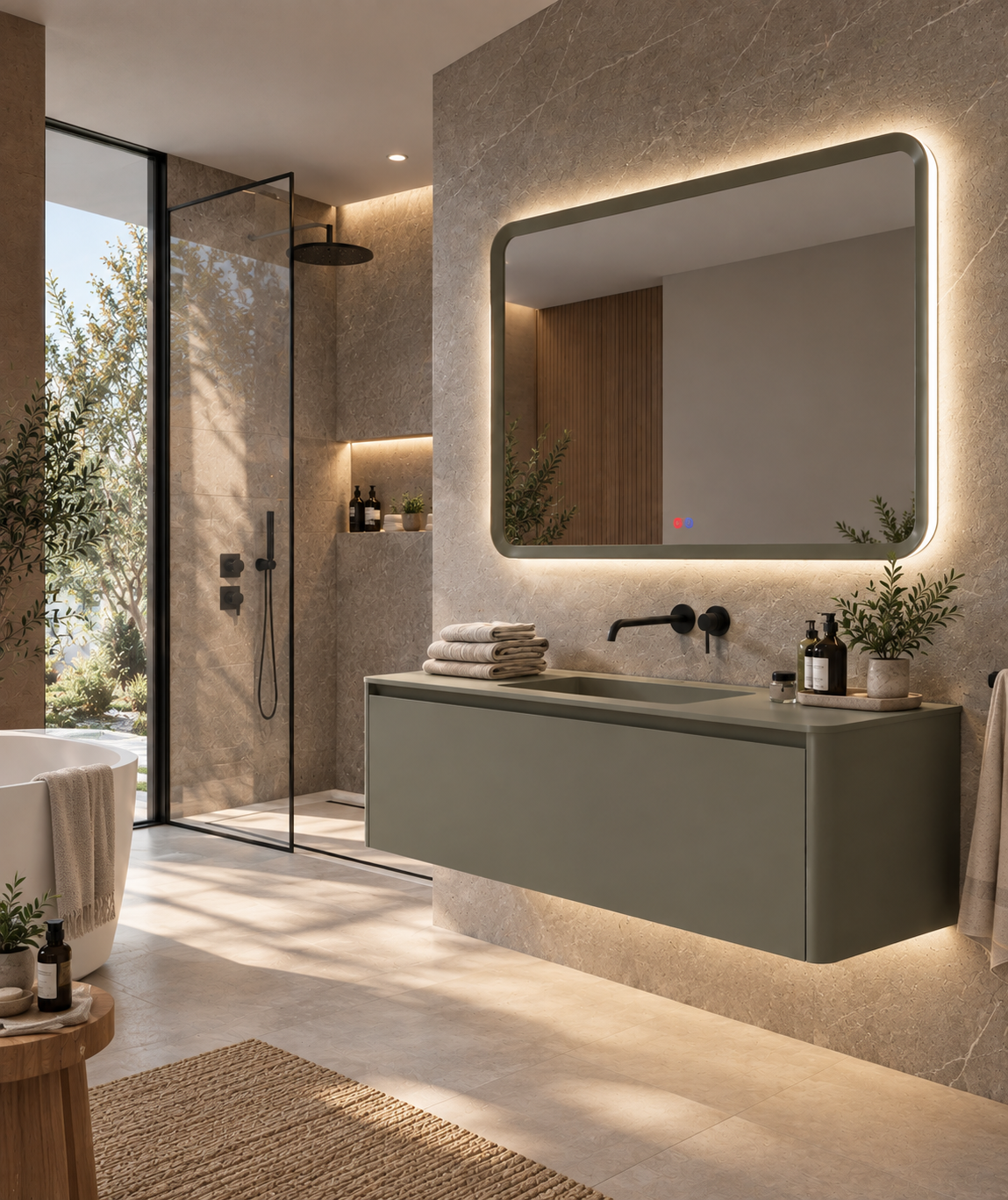 Espejo de baño LED rectangular retroiluminado Duomo – imagen 3