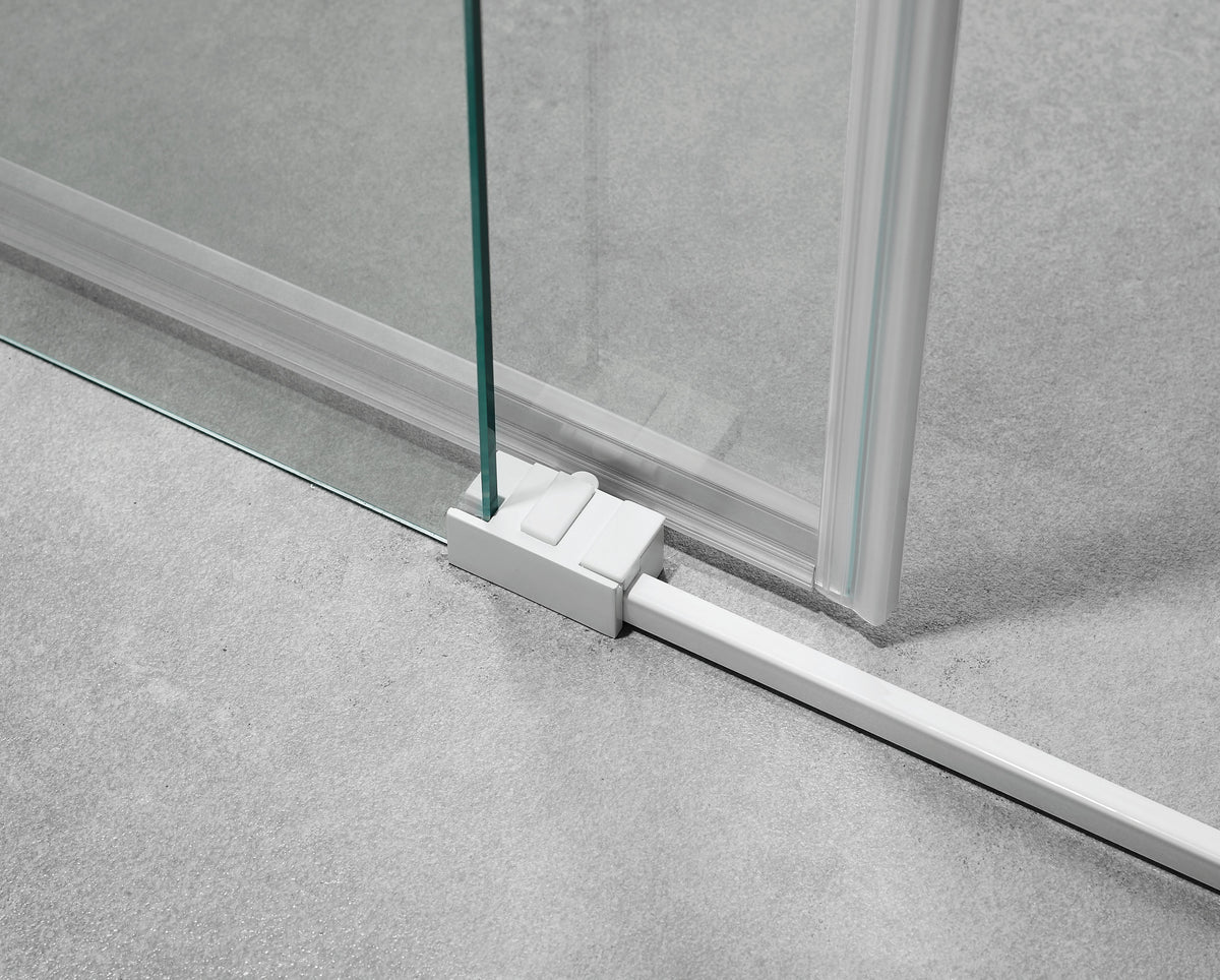Mampara de bañera corredera frontal con lateral Basic frost GME – Blanco – imagen 6