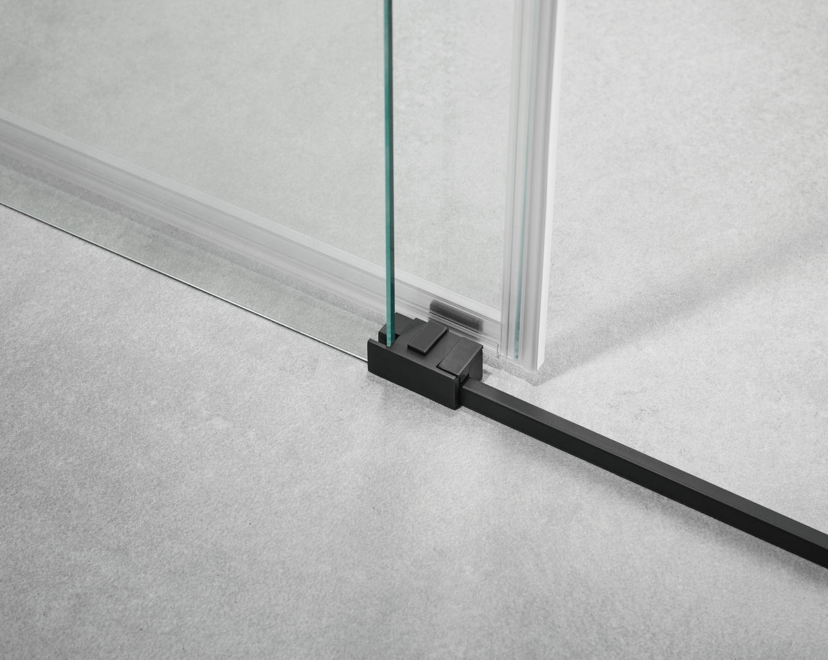 Mampara de bañera corredera frontal con lateral Basic frost GME – Negro – imagen 9