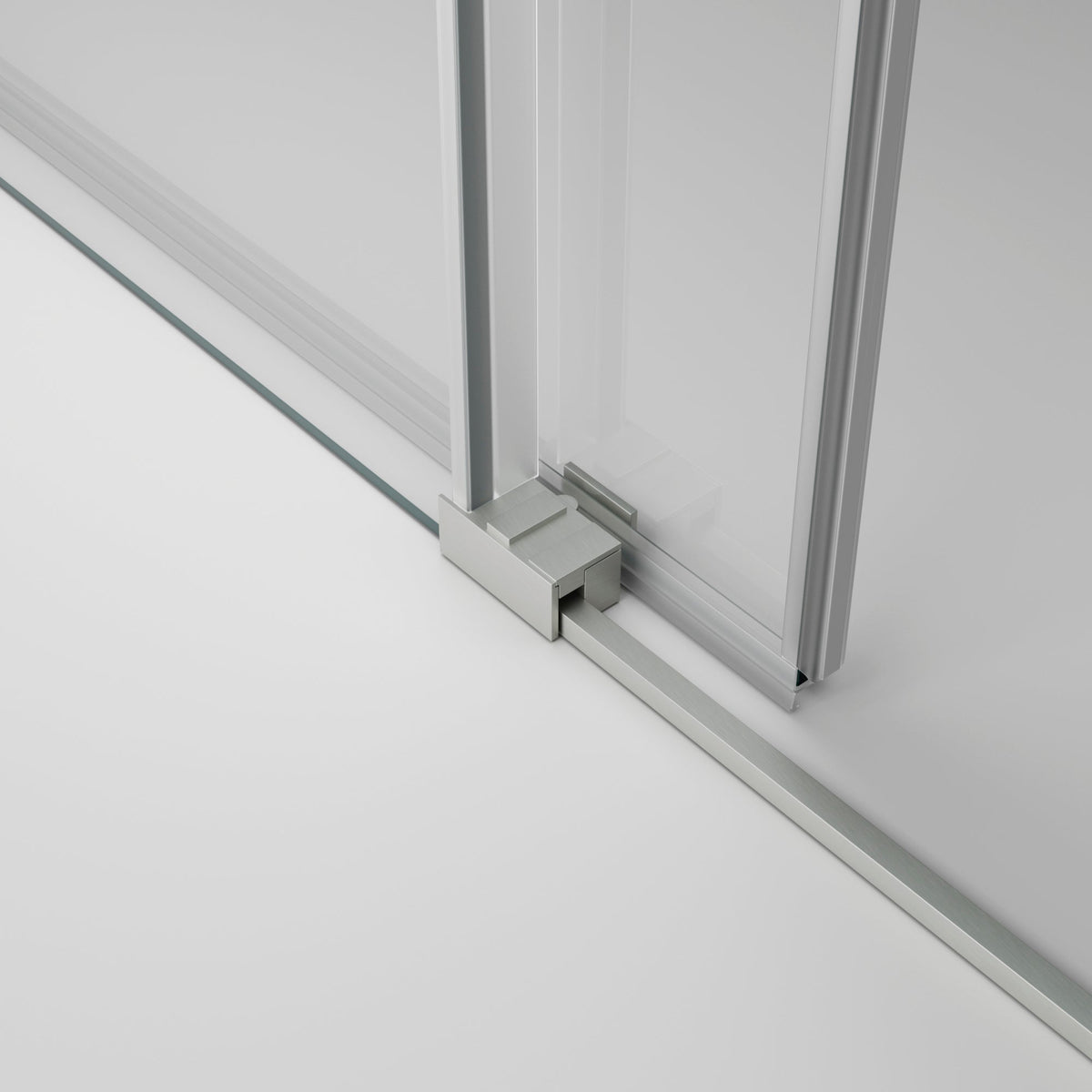 Mampara de bañera corredera frontal con lateral Basic frost GME – Níquel – imagen 13
