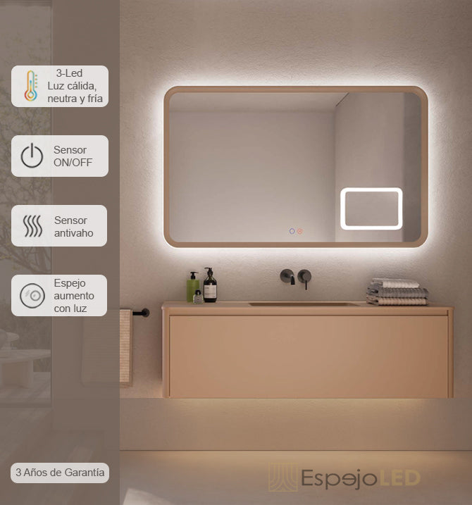 Espejo de baño LED Duomo – Rosa Coral – imagen 17