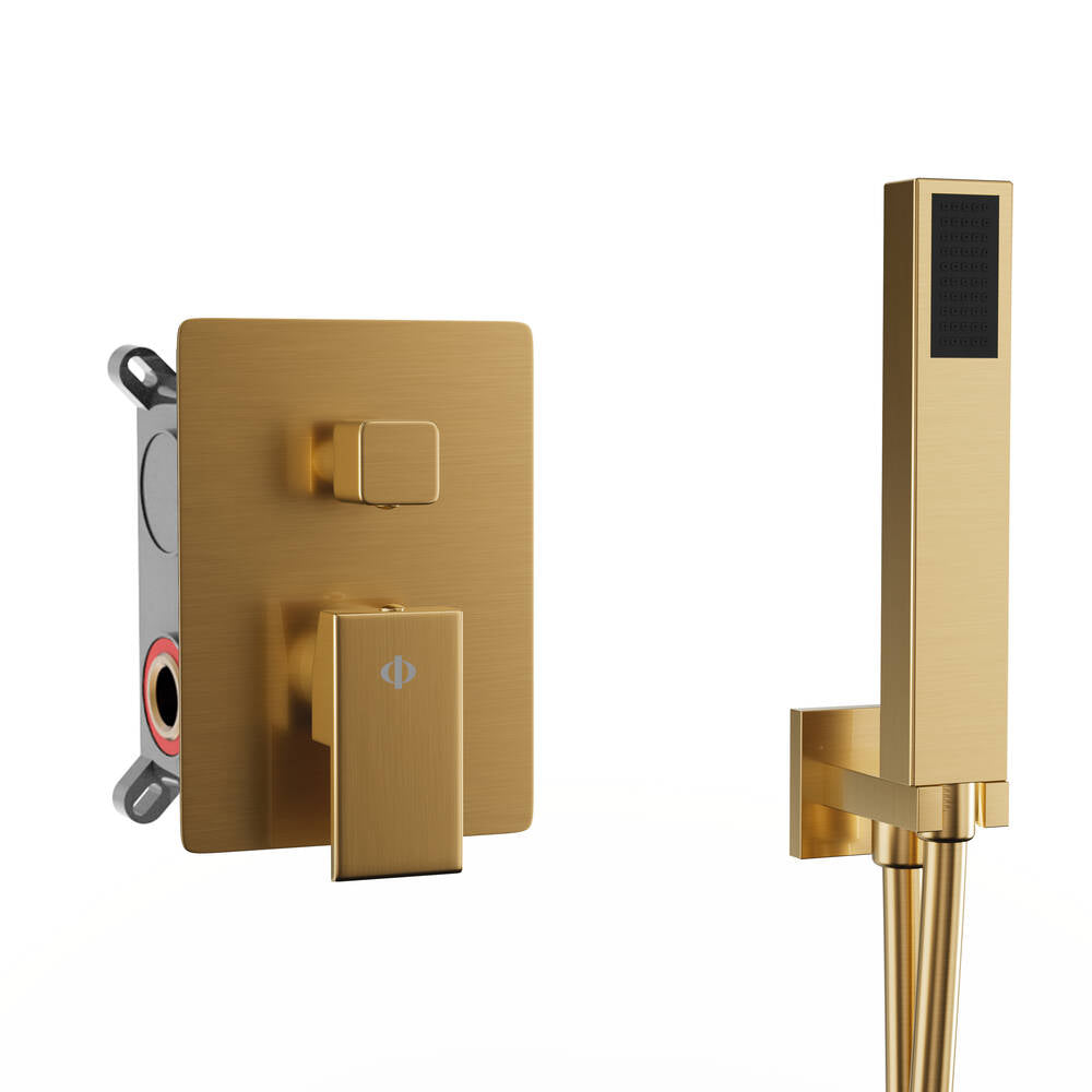 Conjunto de ducha empotrado monomando Orion GME – Oro – imagen 9