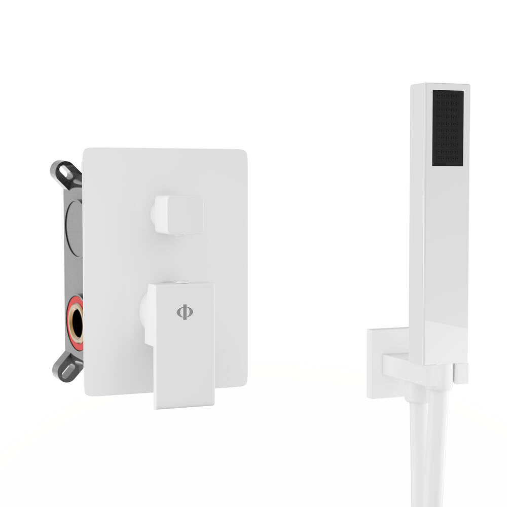 Conjunto de ducha empotrado monomando Orion GME – Blanco