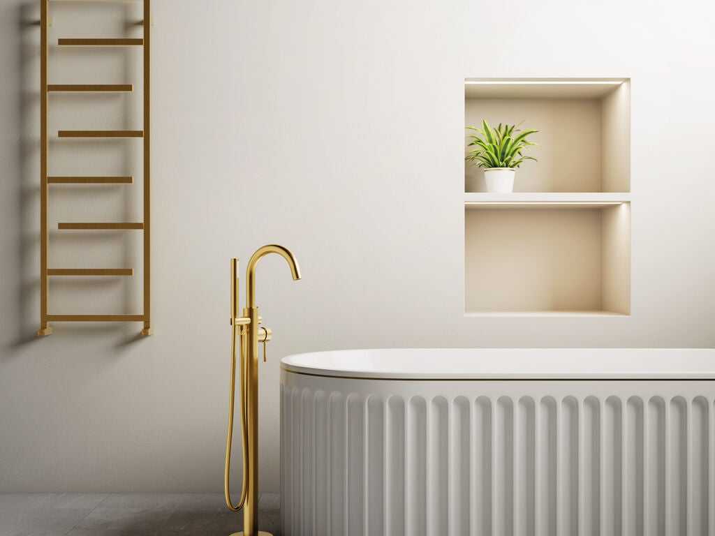 Grifo monomando de bañera exenta Round cobre GME – Oro – imagen 11