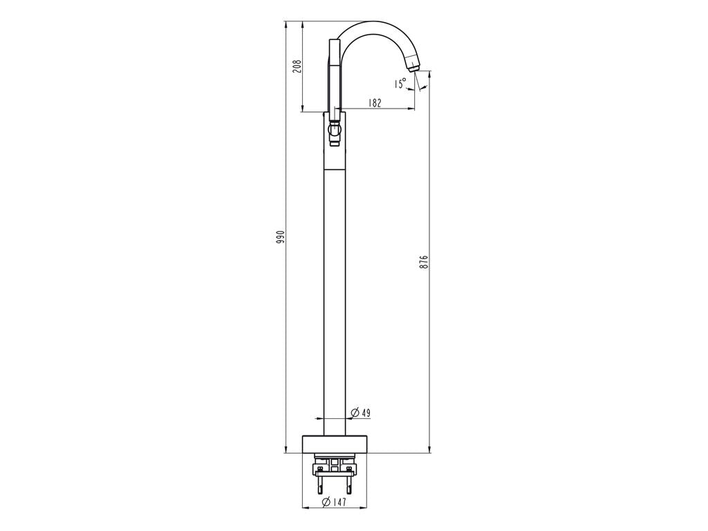 Grifo monomando de bañera exenta Round cobre GME – Oro – imagen 12