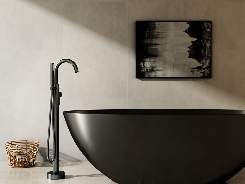 Grifo monomando de bañera exenta Round cobre GME – Titanio – imagen 5