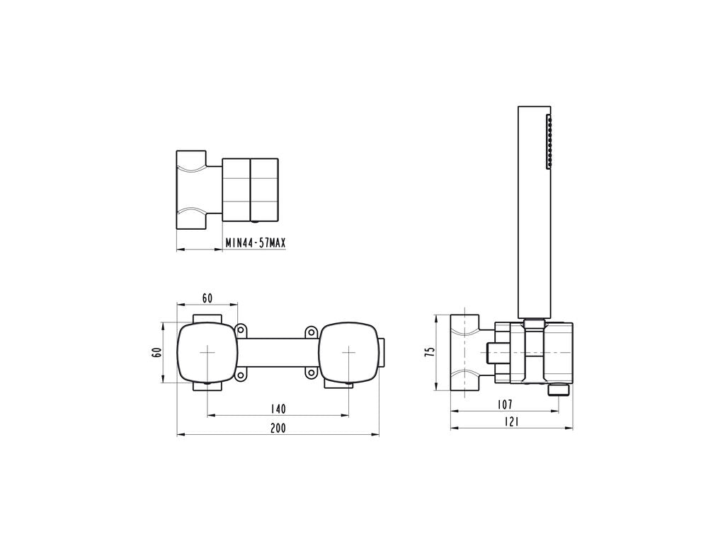Conjunto de ducha empotrado 2 funciones Versatil cromo con kit GME – Cromo – imagen 15