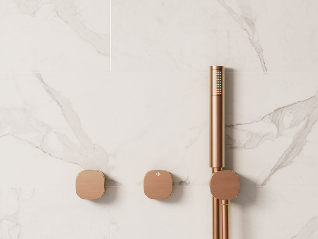 Conjunto de ducha empotrado 2 funciones Versatil cromo con kit GME – Cobre – imagen 11