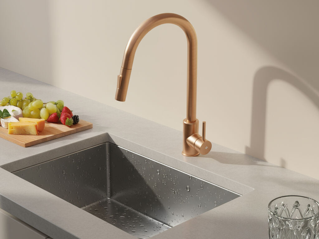 Grifo de cocina monomando extraíble Round acero GME – Cobre – imagen 11