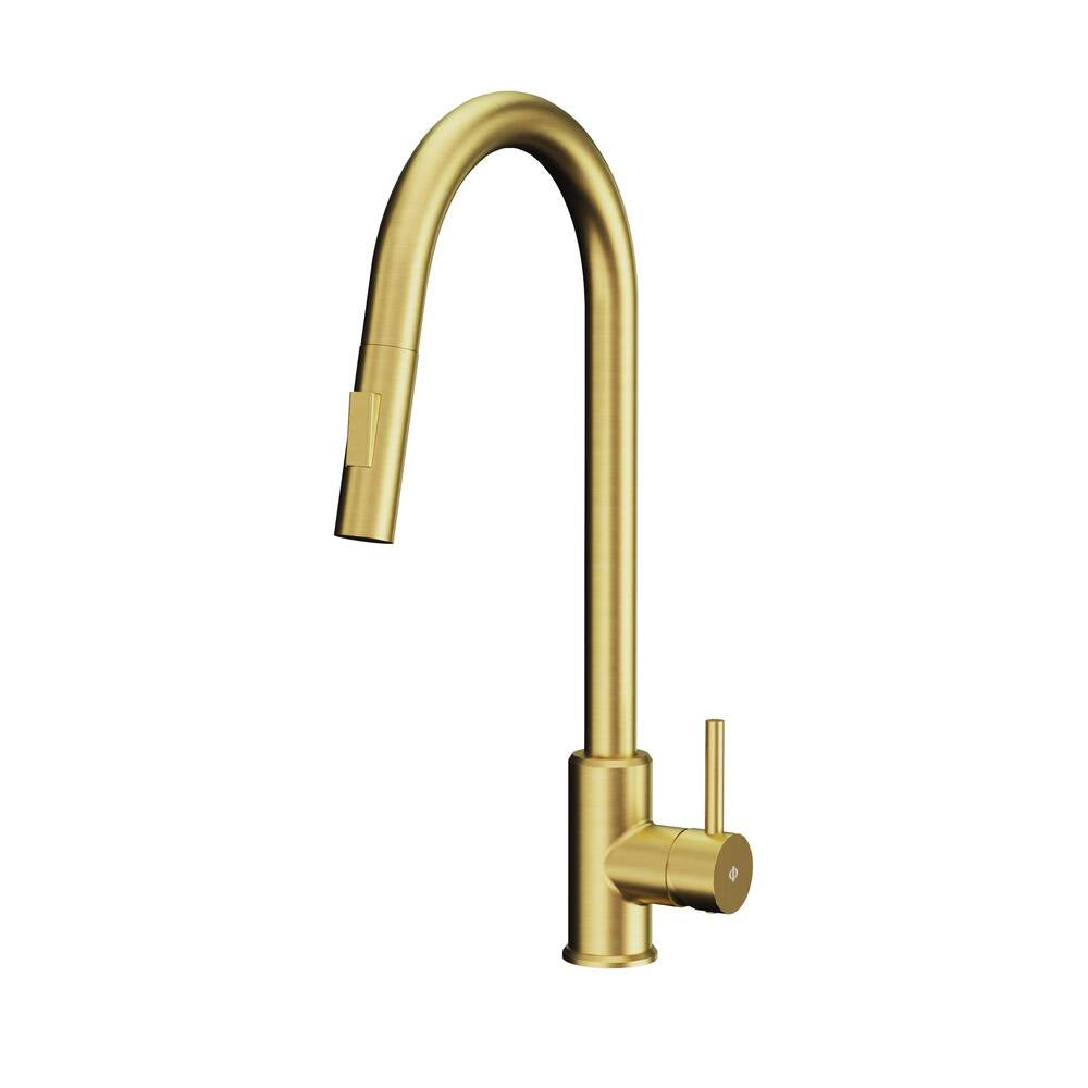 Grifo de cocina monomando extraíble Round acero GME – Oro – imagen 7