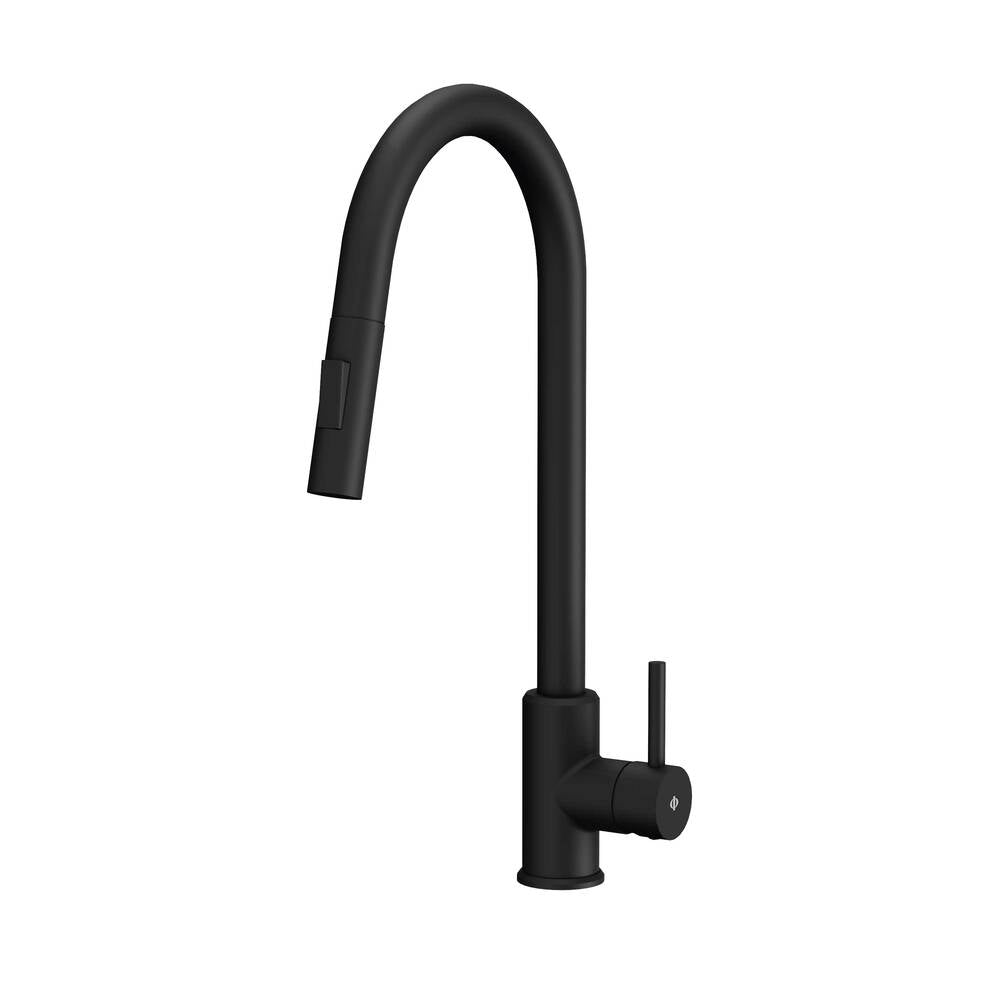 Grifo de cocina monomando extraíble Round acero GME – Negro
