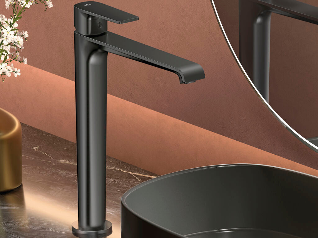 Grifo monomando de lavabo caño alto Fiore GME – Titanio – imagen 4