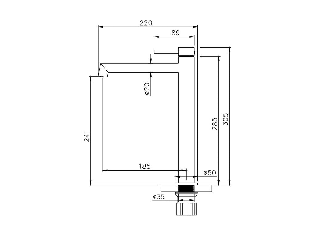 Grifo monomando de lavabo caño alto Persio GME – Acero Cepillado – imagen 8