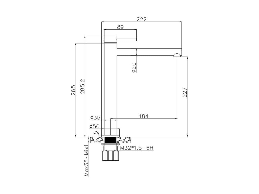 Grifo monomando de lavabo caño alto Miox GME – Oro – imagen 6