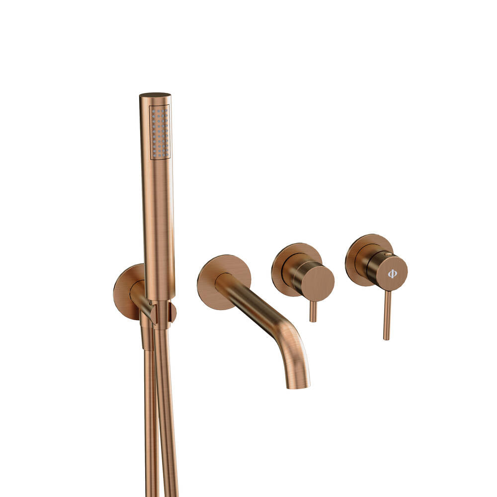 Conjunto empotrado bañera Sirio cromo con kit GME – Cobre – imagen 11