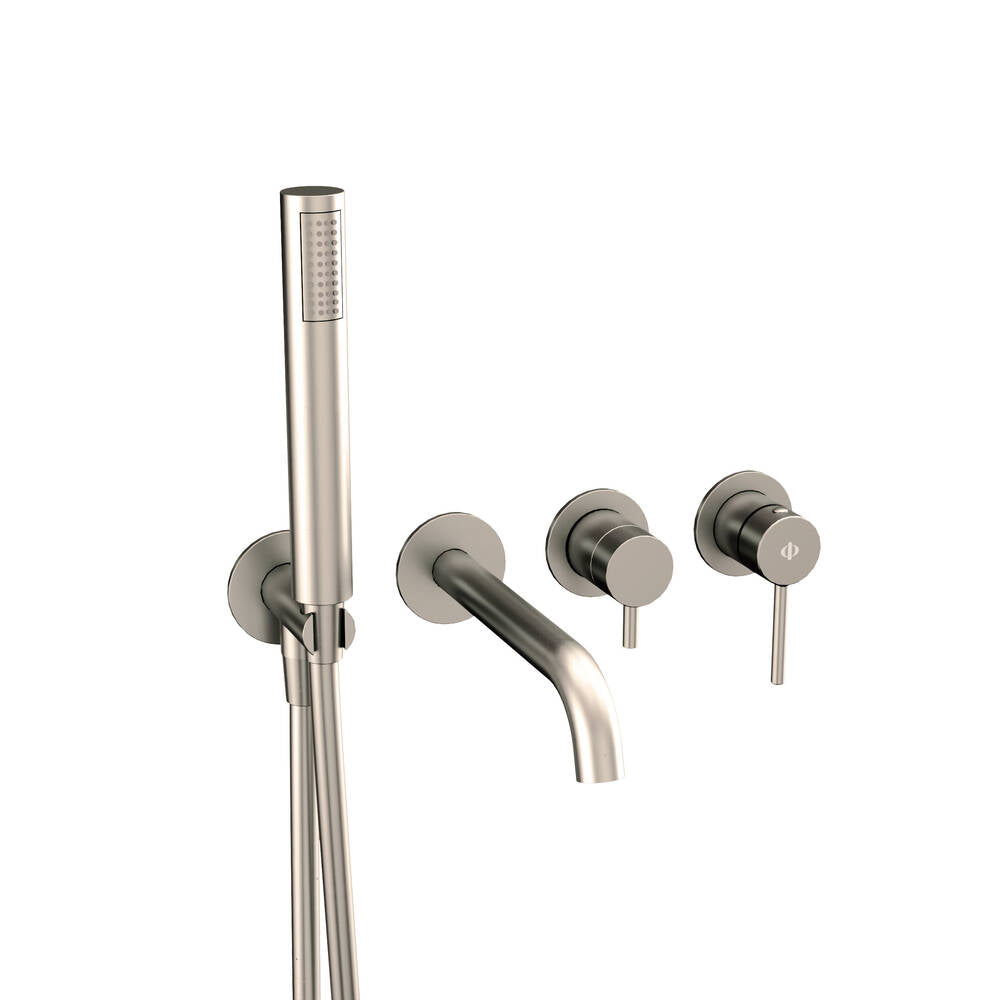 Conjunto empotrado bañera Sirio cromo con kit GME – Níquel – imagen 7